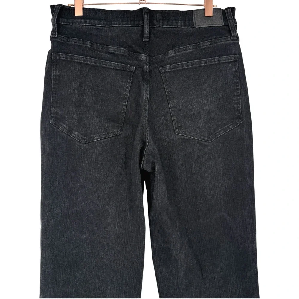 Madewell Womens Perfect Vintage Wide-Leg Jeans Black Wash Denim Raw Hem Size 31 - Picture 8 of 13
